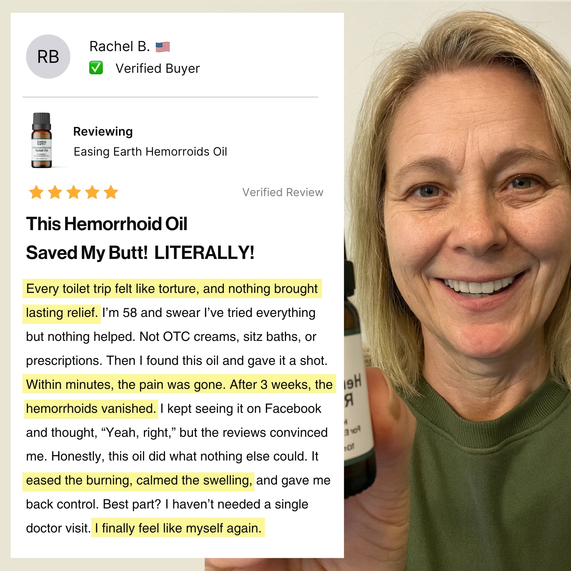 Natural Hemorrhoids Relief Oil